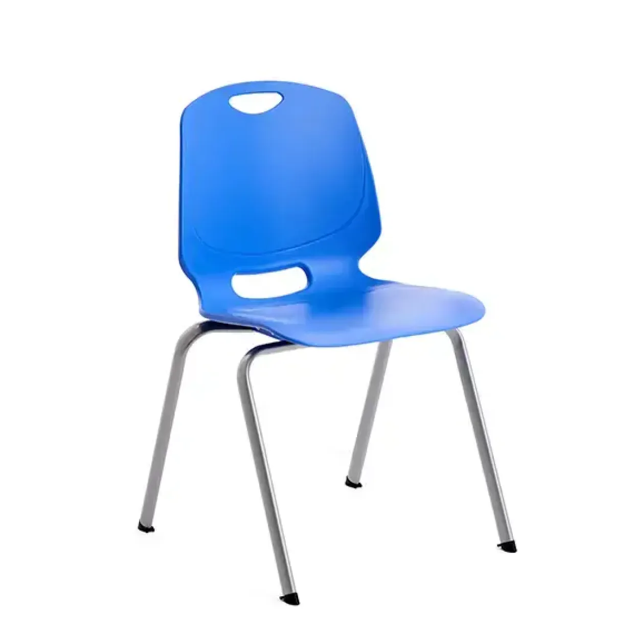 Stol Amigo, blåt sæde, alugråt stel