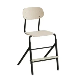 Stol Atlas 2110 justerbar, hvidpigmenteret egelaminat, sortoliven stel