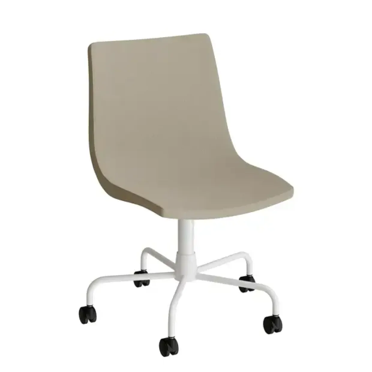 Stol Colt 10015 Drejeligt undestel med hjul, beige tekstil, hvidt stel