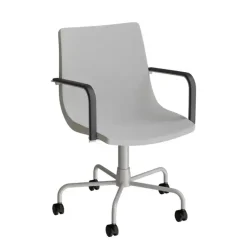 Stol Colt 10016 Med armlæn og drejeligt undestel med hjul, alugrå tekstil, alugrå stel