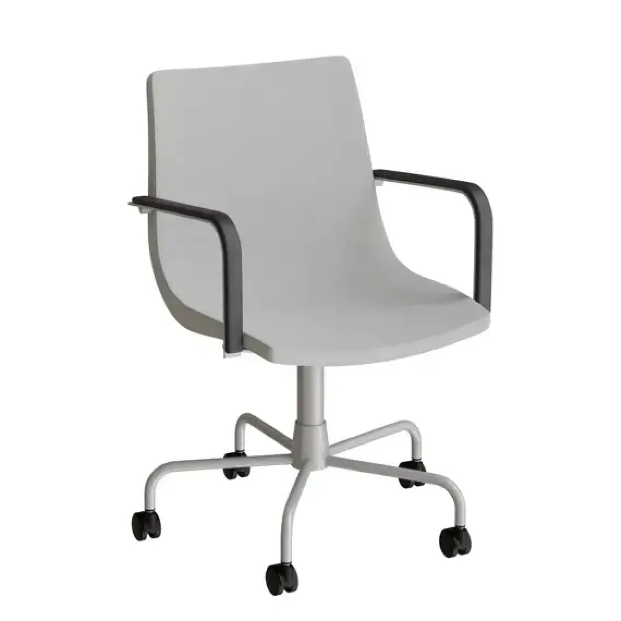 Stol Colt 10016 Med armlæn og drejeligt undestel med hjul, alugrå tekstil, alugrå stel