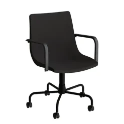 Stol Colt 10016 Med armlæn og drejeligt undestel med hjul, sort tekstil, sort stel