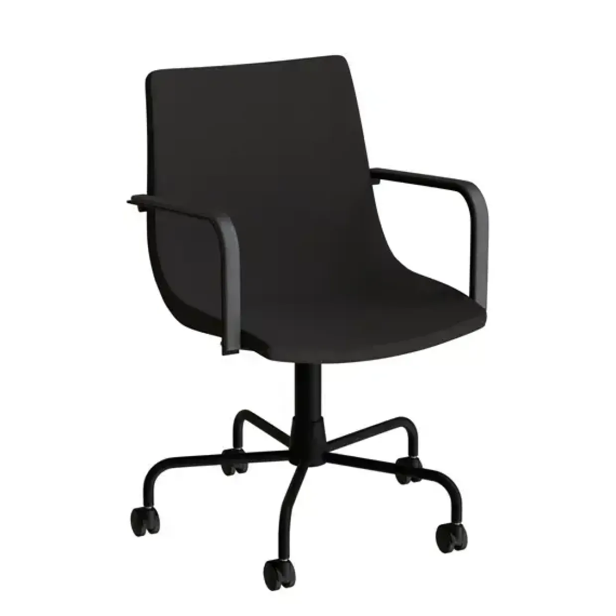 Stol Colt 10016 Med armlæn og drejeligt undestel med hjul, sort tekstil, sort stel