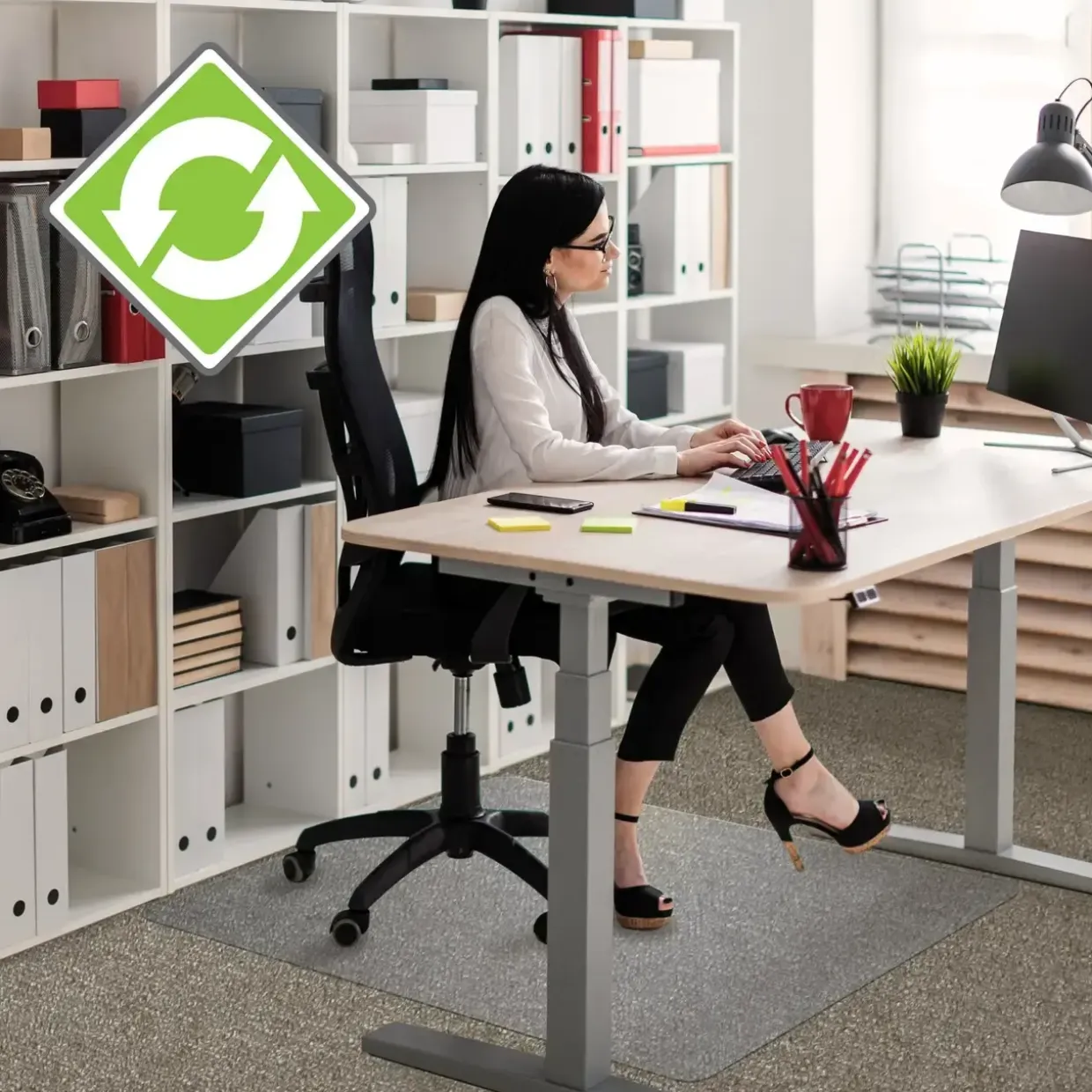 Stoleunderlag Floortex Ecoline Rec. 116x200 cm med pigge