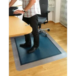 Stoleunderlag med ståmåtte - Matting - Yoga - sort og neutral - 120 x 150 cm