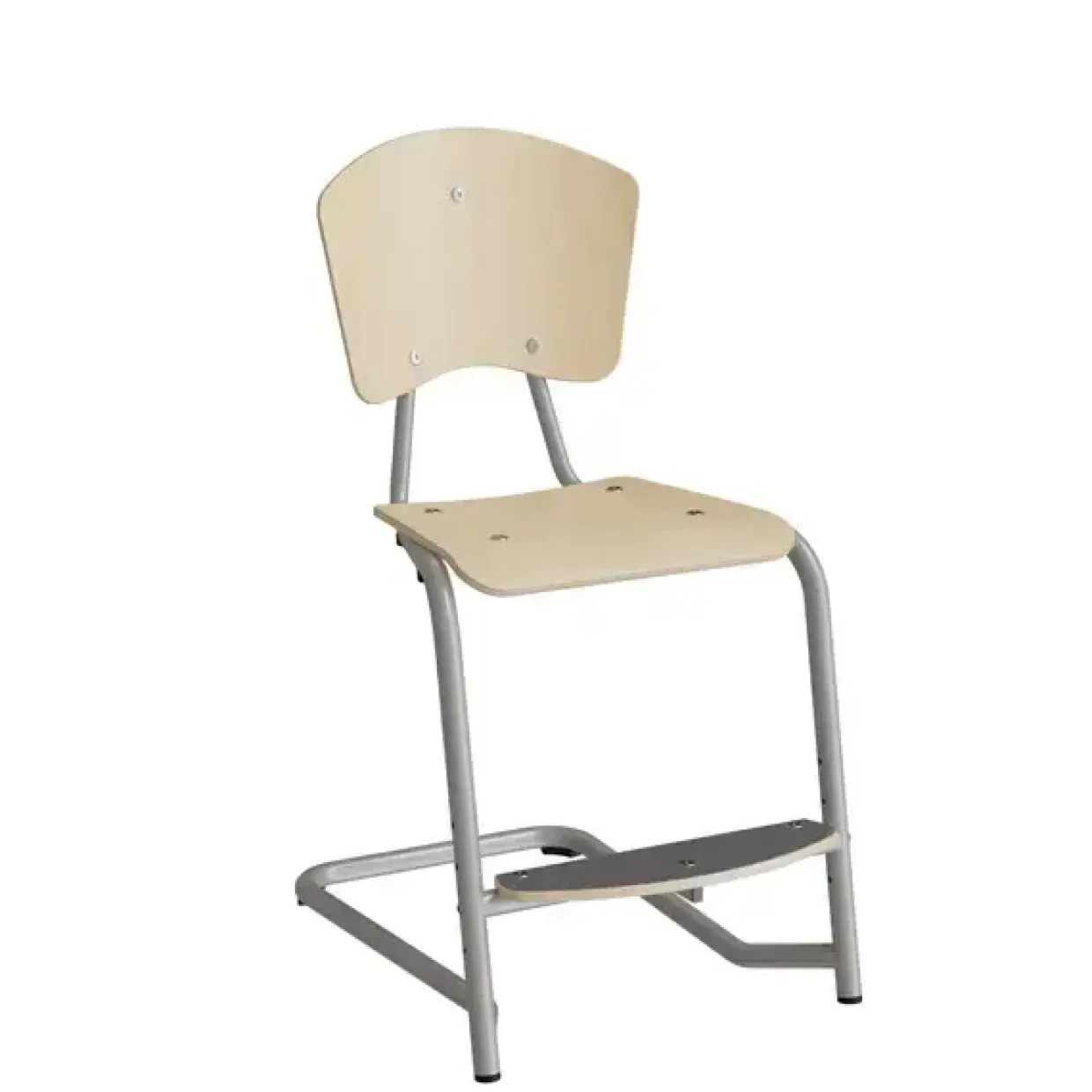 Stol Fyran 3751, Birk finér, alugrå ben