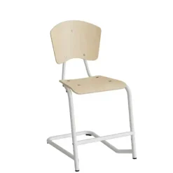 Stol Fyran 3751, Birk finér, hvide ben