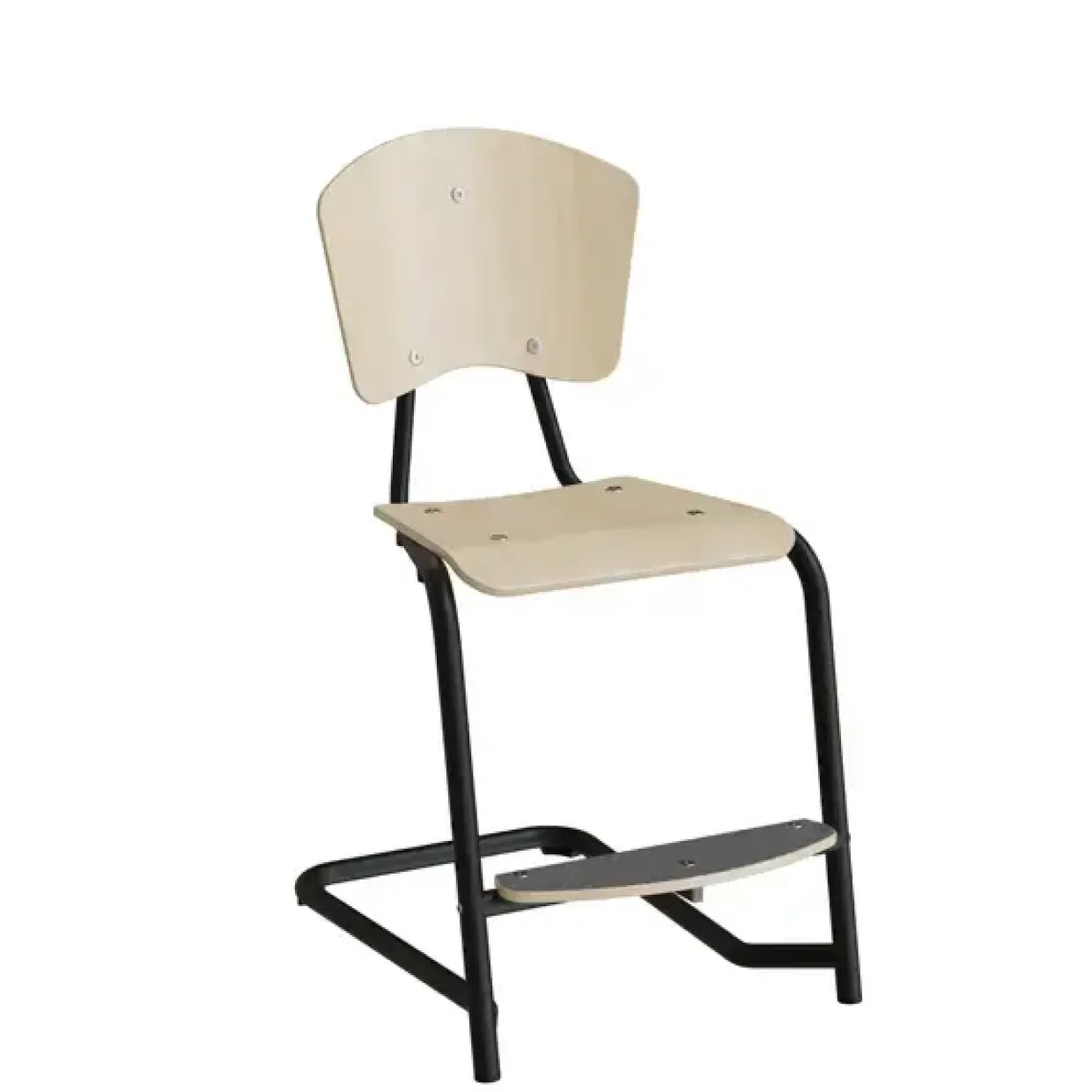 Stol Fyran 3751, Birk laminat, sorte ben