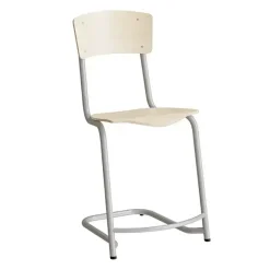 Stol Mia 196 Birk laminat, alugråt stel, siddehøjde 520mm