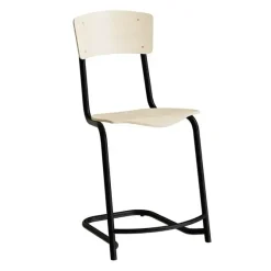 Stol Mia 196 Birk laminat, sorte stel, siddehøjde 520mm