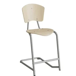 Stol Nian 3479, 570mm, birk laminat med alugråt stel og fotstøtte