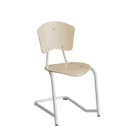 Stol Nian 3479, 440mm, birk laminat med hvidt stel