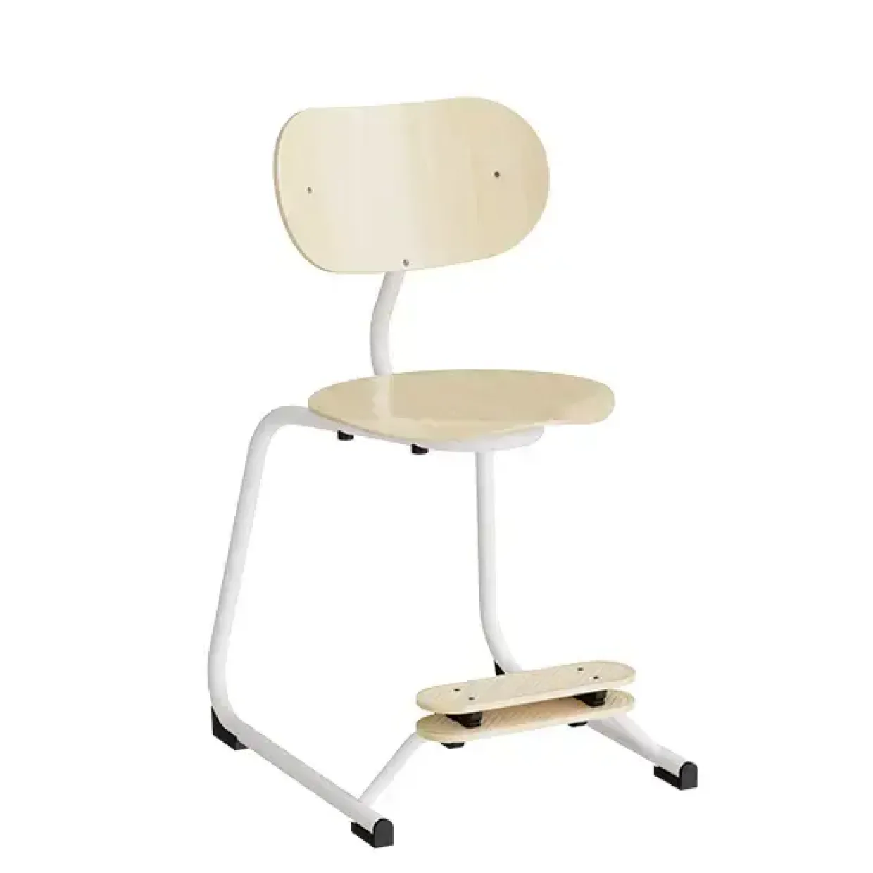 Stol Smile, Birk laminat med hvide ben G10