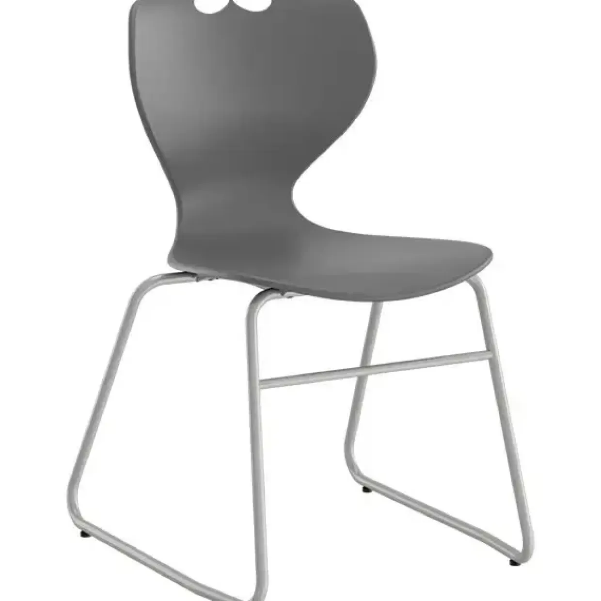 Stol Tarris, gråt sæde med alugråt lukket stel
