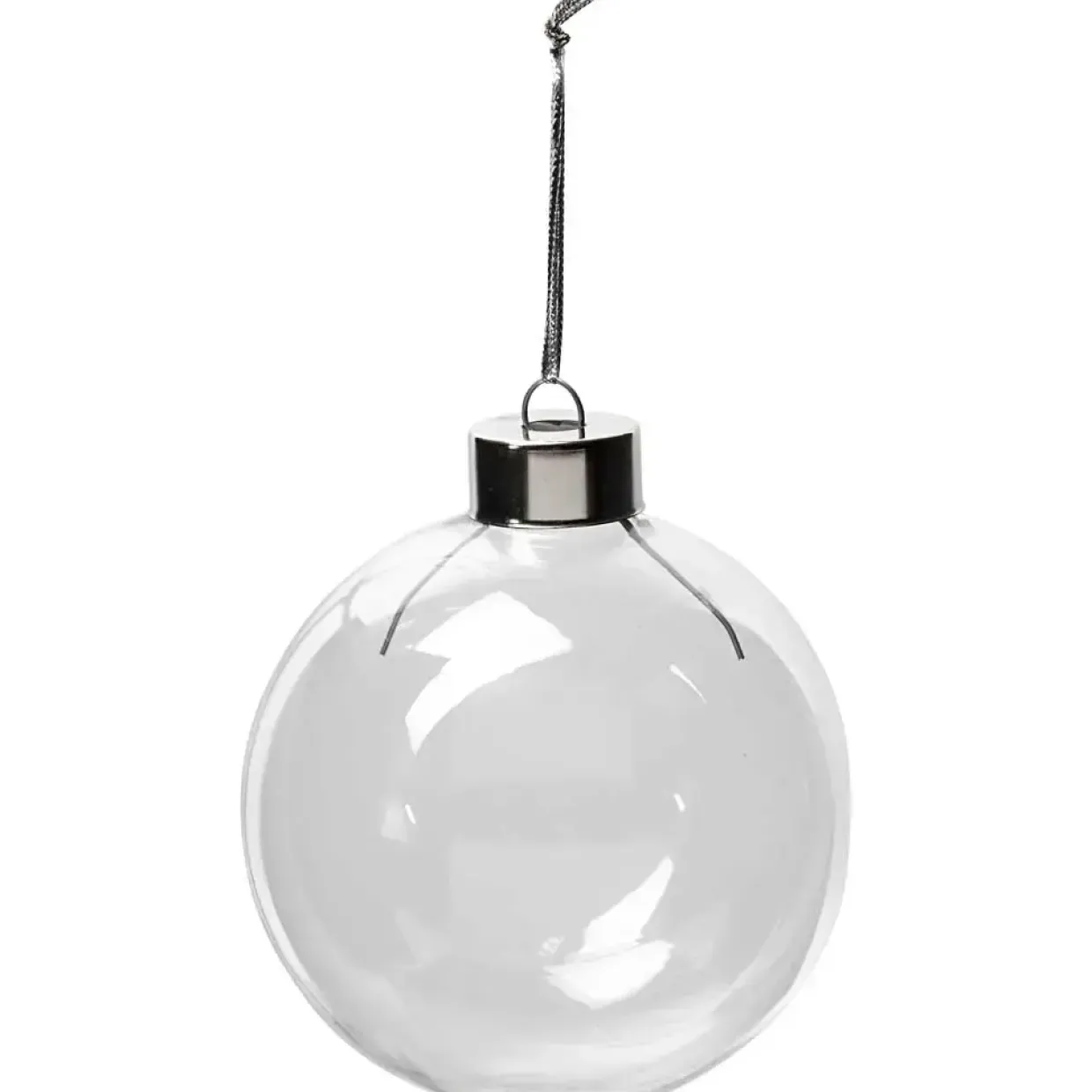 Store glaskugler - diameter 7,9 cm højde 8,9 cm transparent - 6 stk.