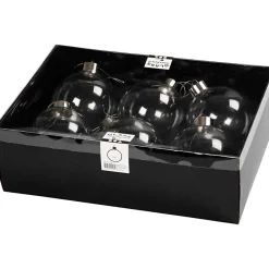 Store glaskugler - diameter 7,9 cm højde 8,9 cm transparent - 6 stk.