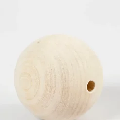 Store træperler diameter 60 mm hulstørrelse 9 mm græstræ | 3 stk.