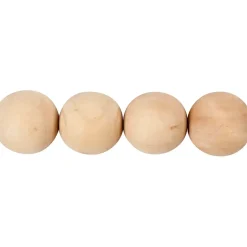 Store træperler diameter 30 mm hulstørrelse 5 mm kinesisk bærtræ | 4 stk.