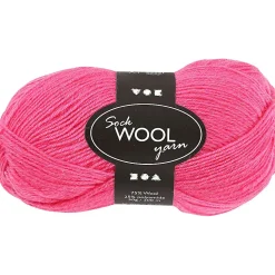 Strømpegarn længde 200 meter pink - 50 gram