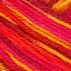Strømpegarn - Rød/Orange harmoni - 200 m - 50 g