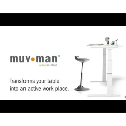 Ståstøttestol Muvman, Microfiber/Metal - Sort