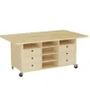 Studiebord Snickaren, 2000x1200 mm Højde 900 mm, Bordplade i massiv eg