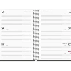 Studiekalender - Stor 178 x 137mm - Ugekalender - Tværf. - Sort - 2026/2027 - 27803000