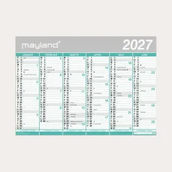 Studie Kæmpekalender 700 x 1000mm - 2x6 mdr. papir rør 2026/2027 - 27807500