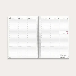 Studie Lærerkalender A5 matsort genbrugskarton spiral 2026/2027 - 27813000