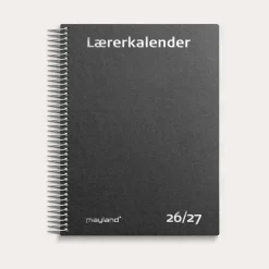 Studie Lærerkalender A5 matsort genbrugskarton spiral 2026/2027 - 27813000