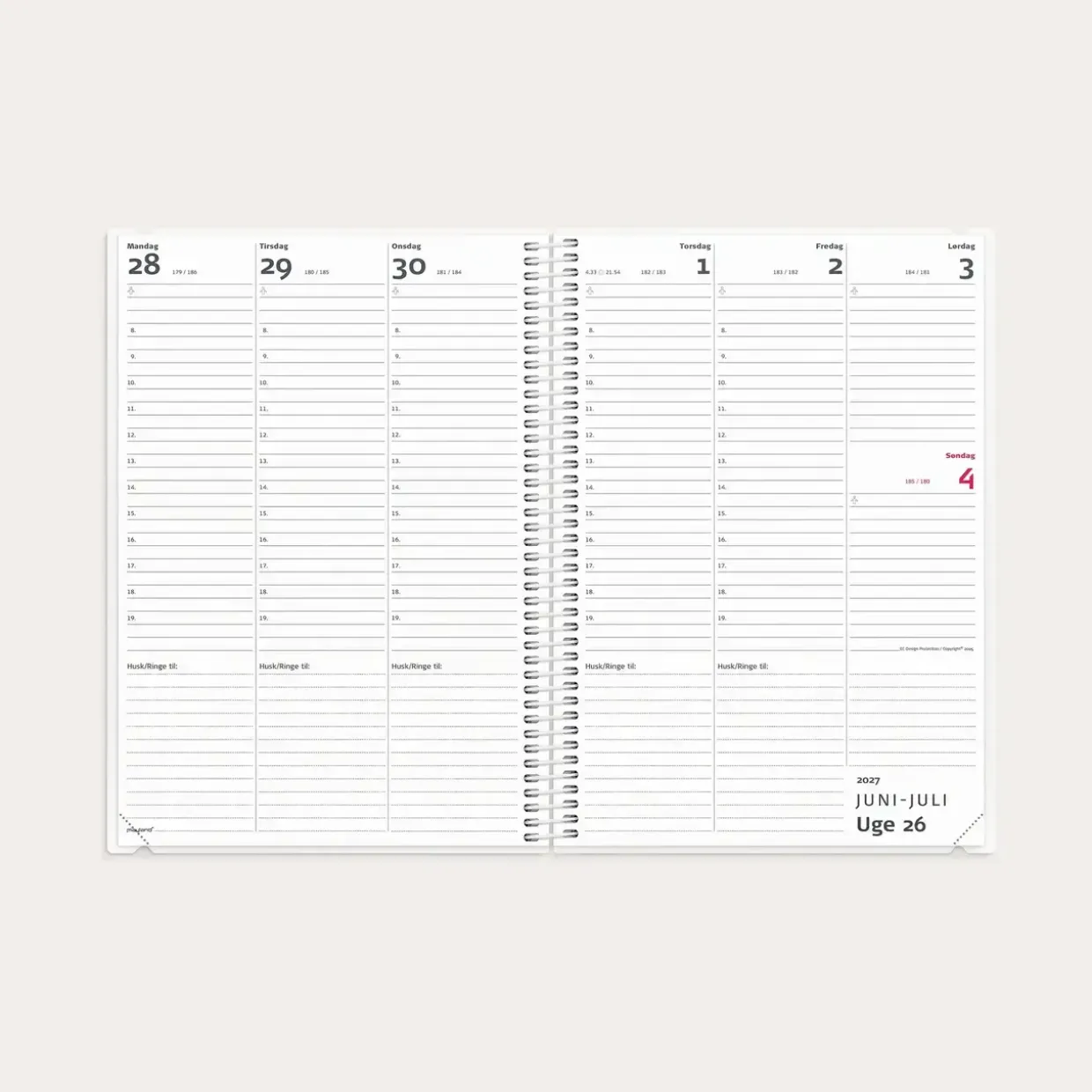 Studie Lærerkalender spiral A5 2i1 2026/2027 - 27813010
