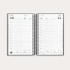 Studie Mini dagkalender 130 x 103mm sort genbrugskarton spiral 2026/2027 - 27802600
