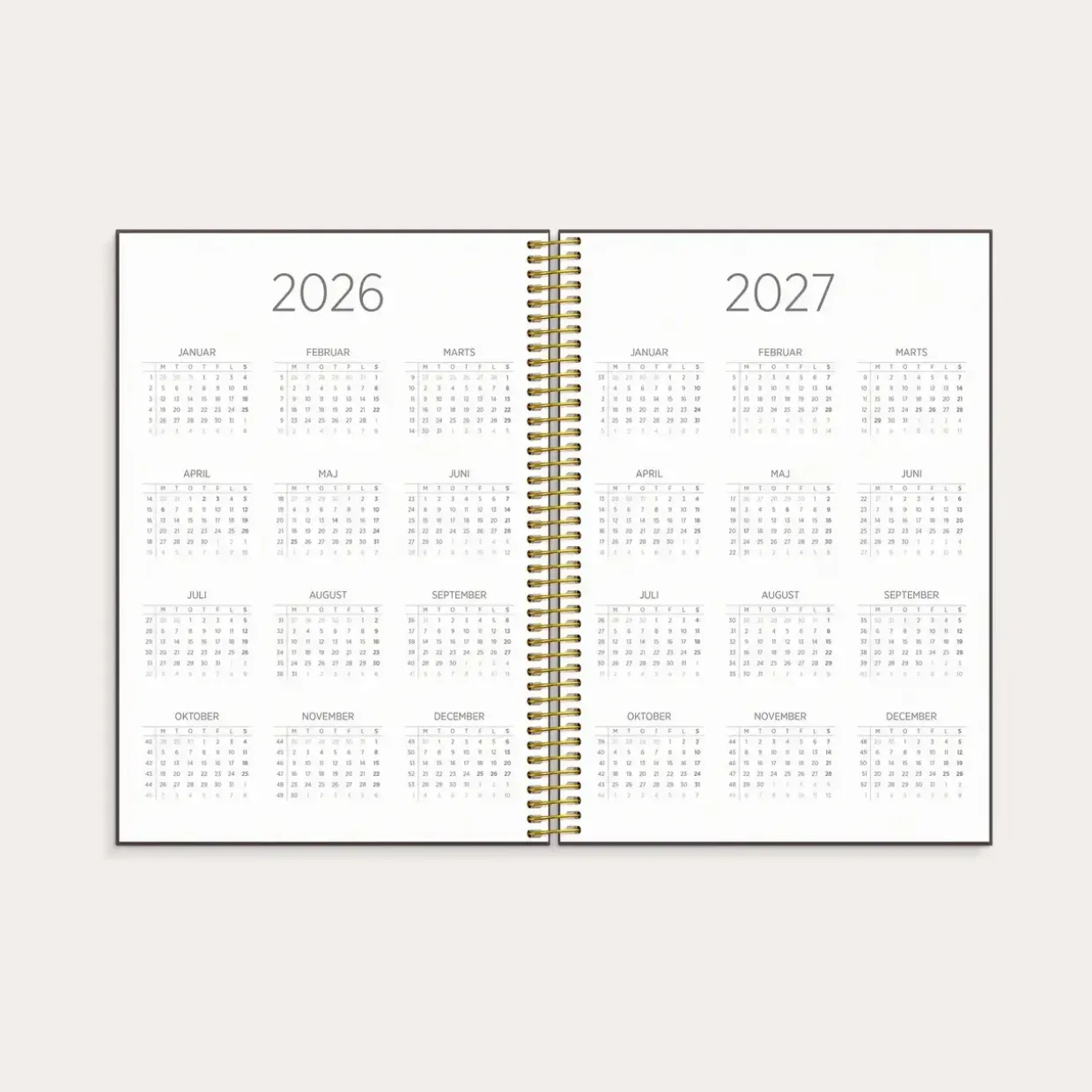 Studie Organizer & Notes A5 ugekalender design spiral 2026/2027 - 27815700