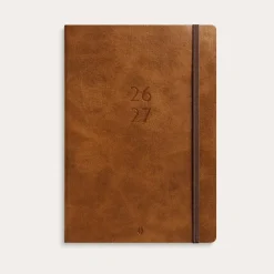 Studie ugekalender - A5 - Forma Deluxe - tværformat - brun kunstskind - 2026/2027 - Mayland - 27807070