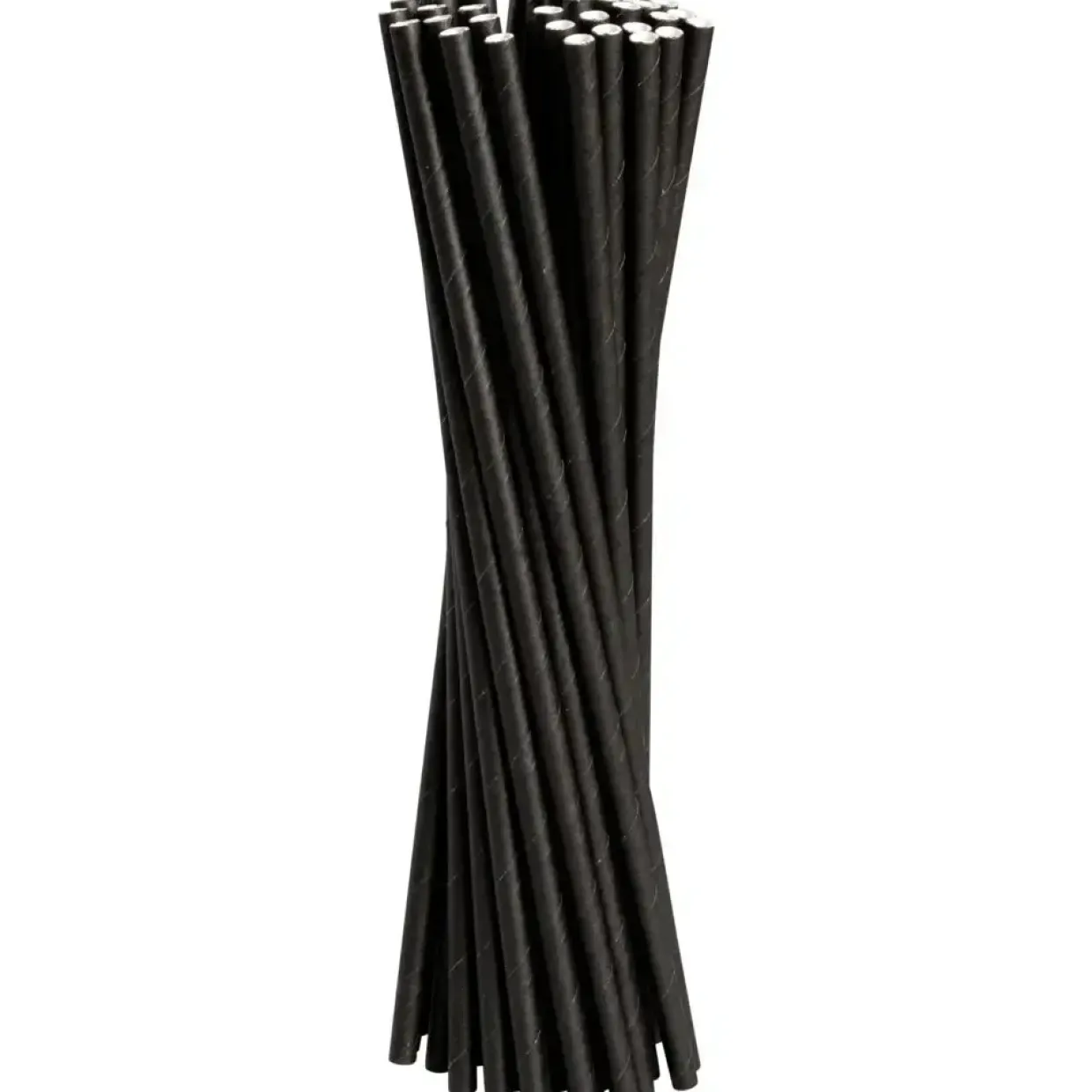 Sugerør, ABENA Gastro, 19,5cm, Ø6mm, sort, papir - 5000 stk