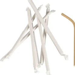 Sugerør med knæk -- Abena Gastro 24cm Ø6mm - Papir - Enkeltindpakket - 5000 stk