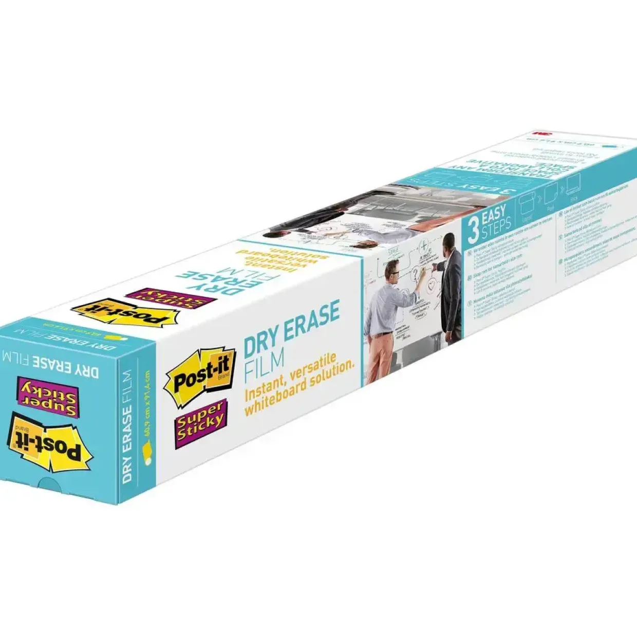 Super Sticky Dry Eraser Film - Post-it 1,219 m x 2,438 m hvid