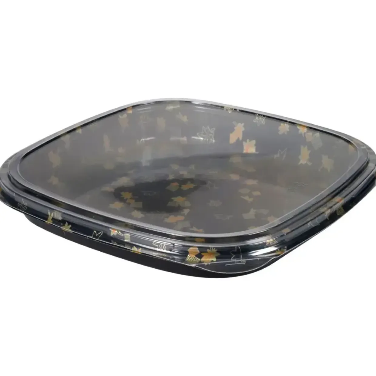 Sushibakke og låg - Abena str. 36 32,3x32,3x3,9cm sort PS med klar låg rektangulær - 100 stk