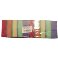 Svamp multi Mini 9x6 cm assorterede farver med grøn skuresål - 10 stk/pk