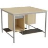 Sybord 134, 1200x1200 mm H900 mm, birk laminat, alugråt stel