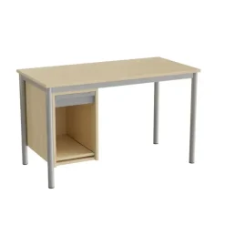 Sybord 135, 1200x600 mm H720 mm, birk laminat, alugråt stel