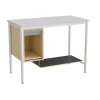 Sybord 133, 1200x600 mm H900 mm, grå laminat, hvid stel