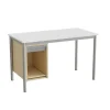 Sybord 135, 1200x600 mm H720 mm, hvid laminat, alugråt stel