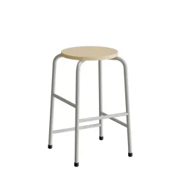 Taburet Adam 116, birk laminat, alu stel