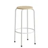 Taburet Bertil 117, birk laminat, alu stel