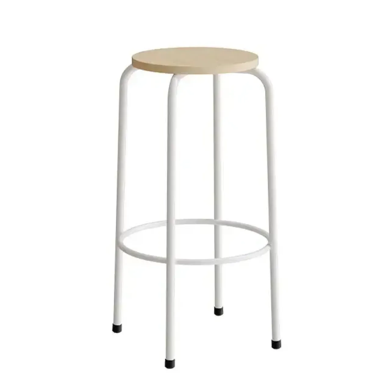 Taburet Bertil 117, birk laminat, alu stel