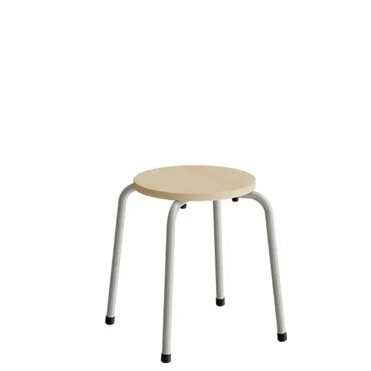 Taburet Caesar 118, birk laminat, alu stel