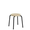 Taburet Caesar 118, birk laminat, sort stel