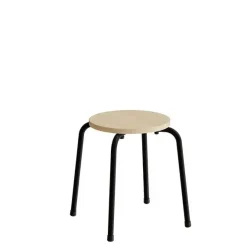 Taburet Caesar 118, birk laminat, sort stel