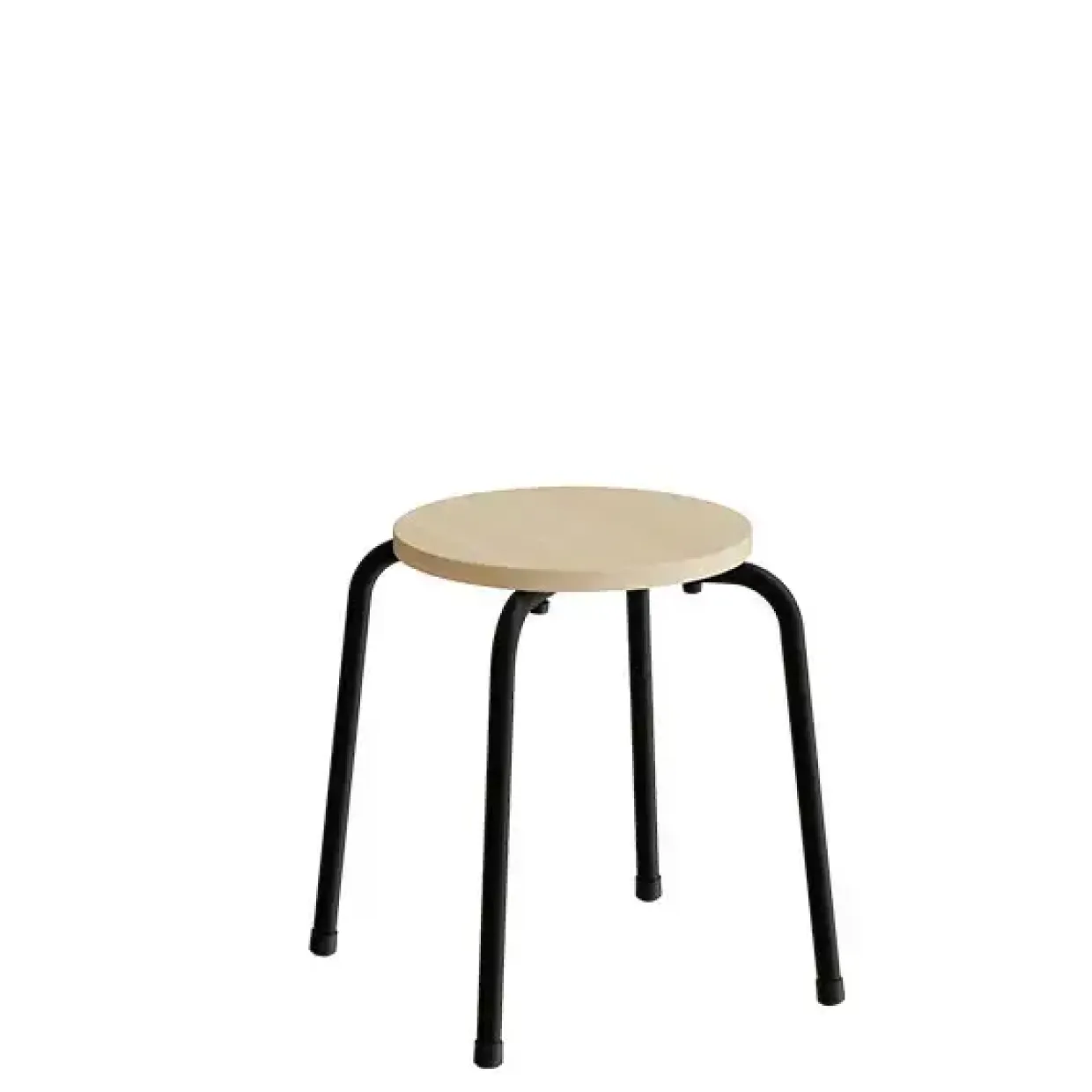 Taburet Caesar 118, birk laminat, sort stel
